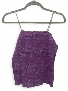 Y2K Lace Bungee Straps Camisole Tank Top in Purple